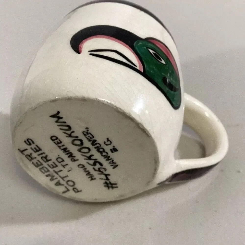 Vintage 1960s David Lambert Potteries First Nations Haida Canada #45 Skookum Mug